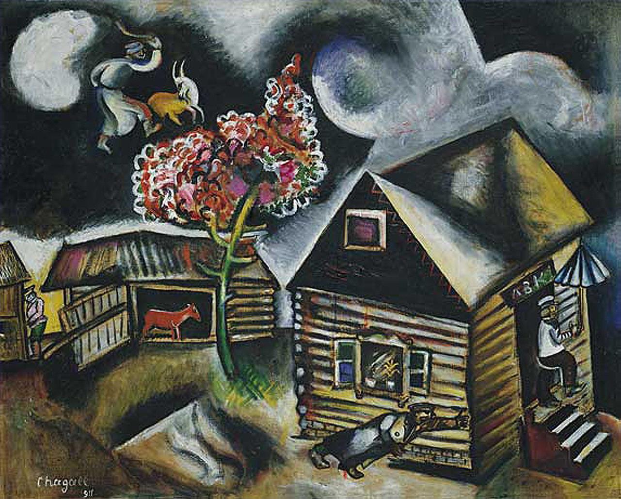 Pluie contemporain Marc Chagall Peintures à l'huile